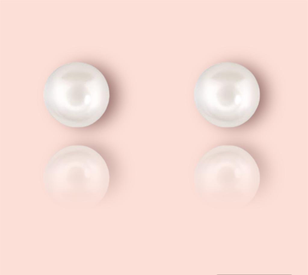 Pearl Ear Studs - Earrings with Gray Pearls and White Crystals - Posh Pearl  Studs Earrings by Blingvine
